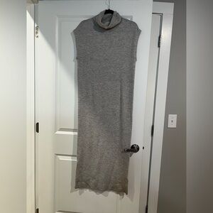 Allude Grey Cashmere and Wool Blend Dress